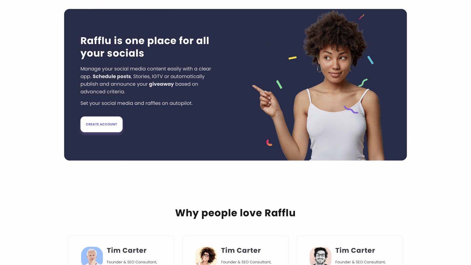 Web_design_Rafflu page